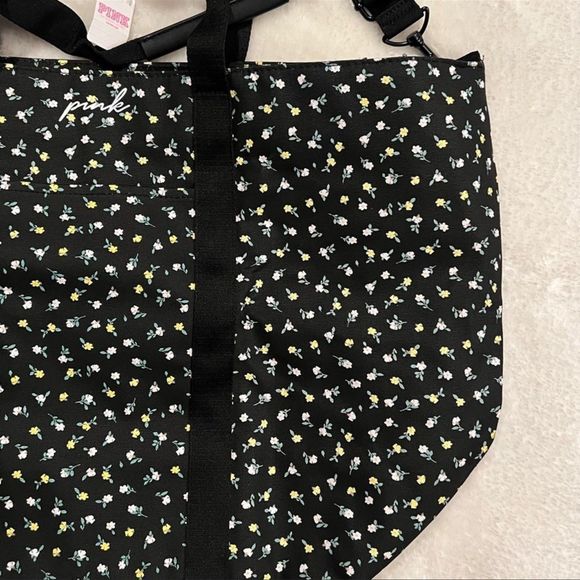 Pink VS Floral Print Tote Bag - Picture 3 of 8